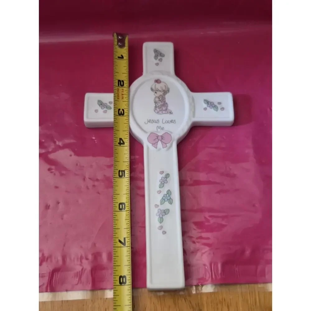 JESUS LOVES ME on Infant Girl Cross by Enesco Precious Moments 1991: Excellent!